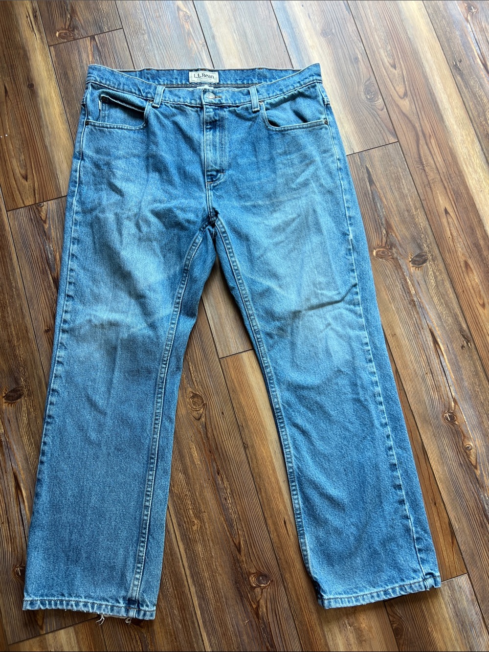 L.L. Bean Men's Light Blue Straight-Leg Jeans